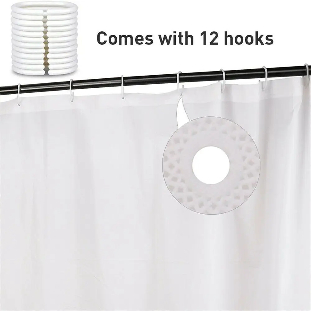 Waterproof Shower Curtain PEVA Thick Bathroom Screens With 12 Hooks Mildew Proof Durable Bathtub Curtains Home Living Room Decor