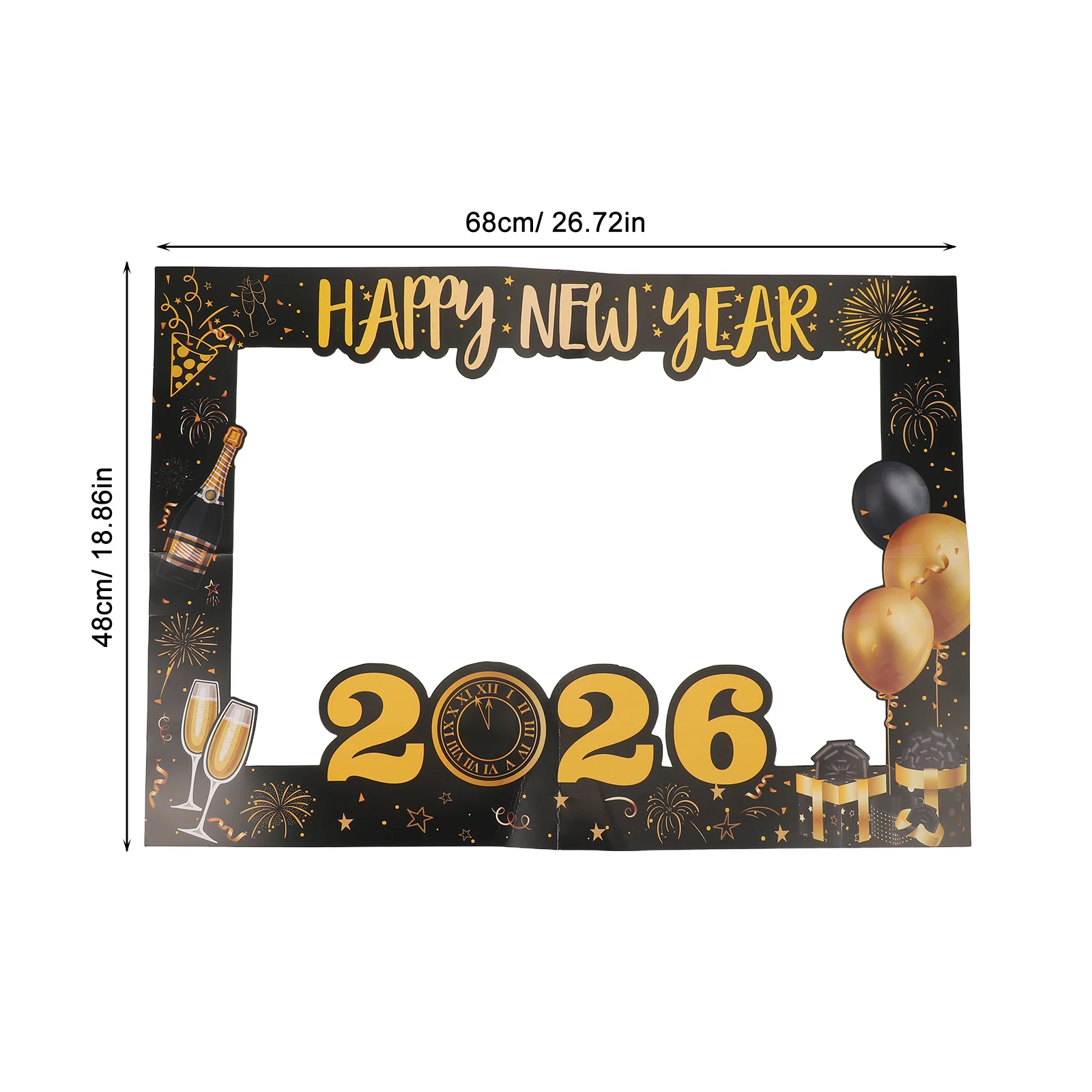 2026 السنة الجديدة كابينة تصوير إطار كبير يده كرتون Selfie حفلة الدعامة العد التنازلي زينة ناي لوازم الأحداث العائلية #3