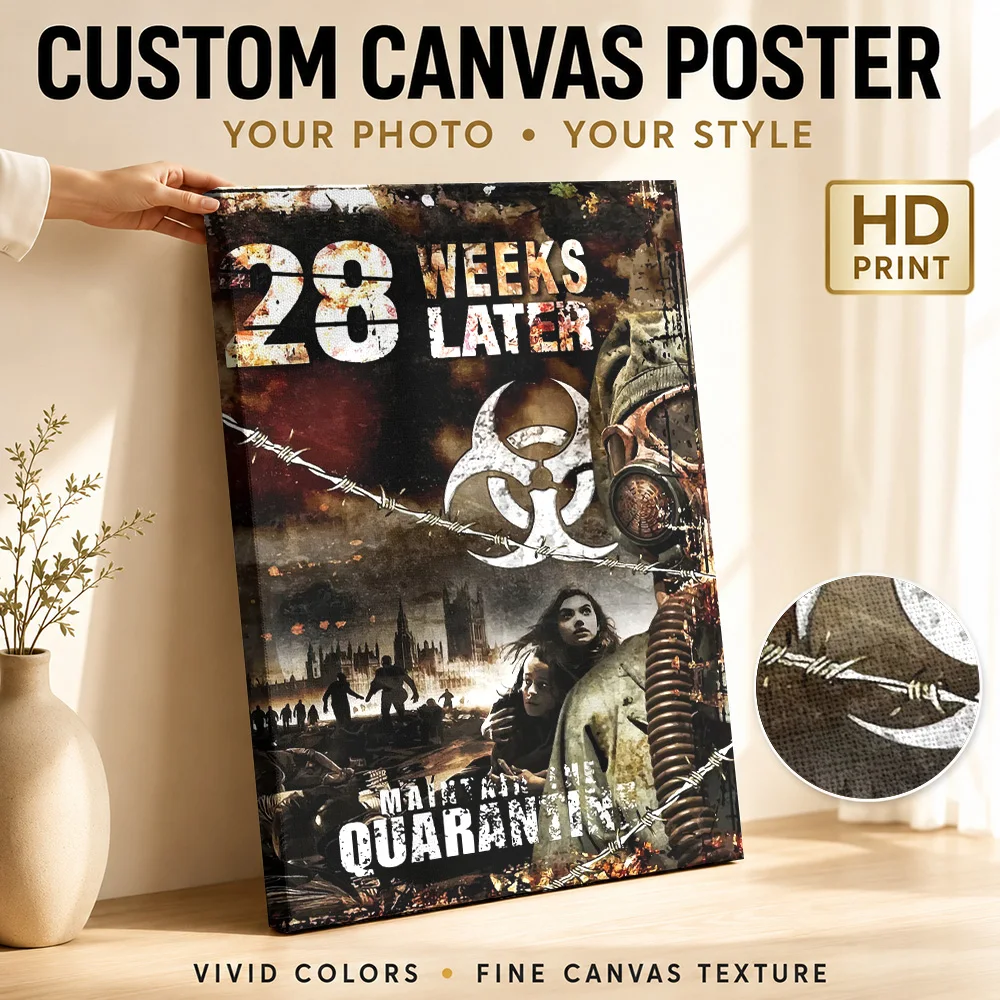 28 Weeks Later Movie Canvas Painting Poster Personalized Vintage Movie Wall Art for Man Cave Decor Ready to Hang Gift for Fans