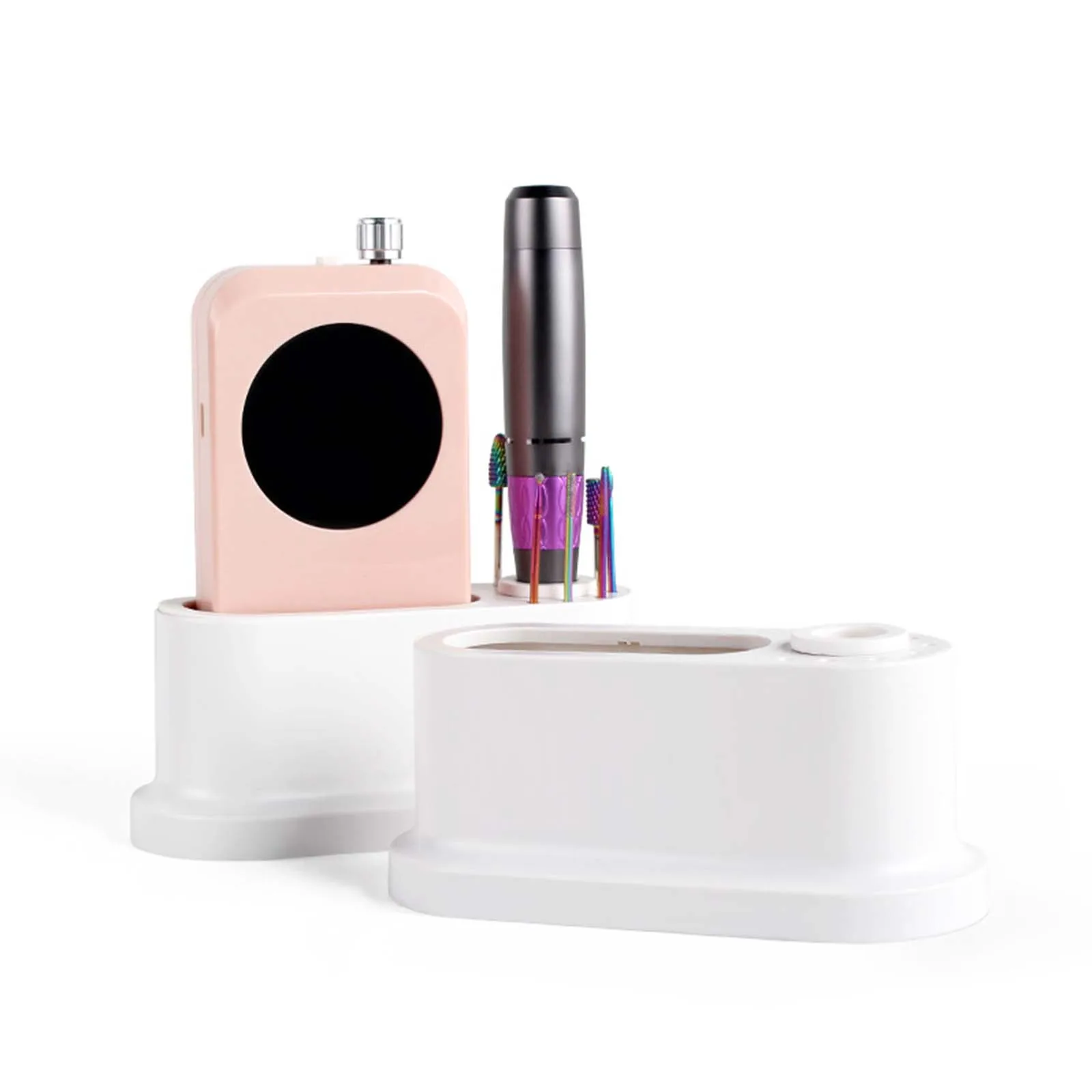 

Nail Drill Holder and Grinding Bit Storage Box | 8-Bit Organizer for Nail Drill Machine | ABS Desktop Storage Case