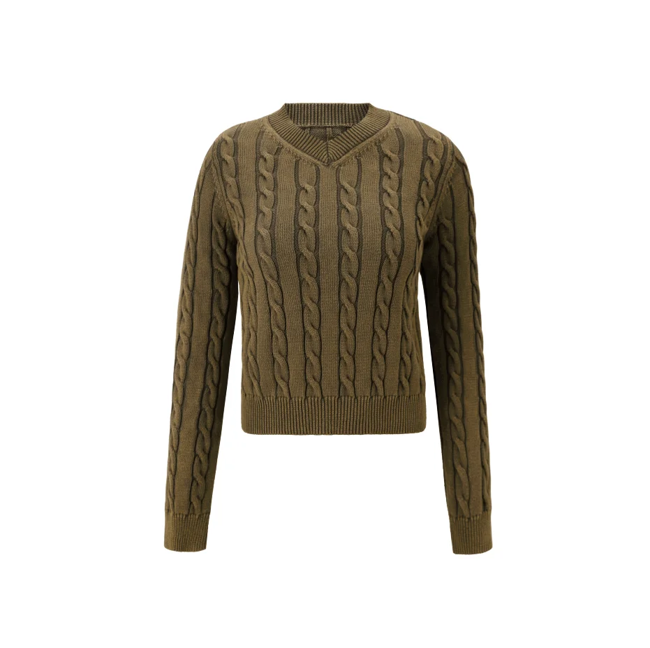 brown cable sweater