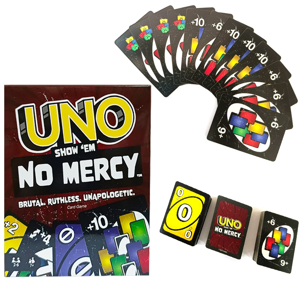 Mattel UNO FLIP! Board Games uno No mercy Cards SHOWEM Christmas UNO Card Game Table Game Playing for Adults Kid Birthday Gift