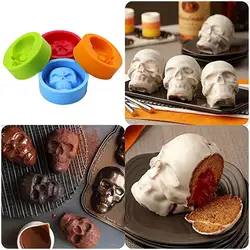 3D Skull Silicone Mold DIY Candle Chocolate Candy Molds Halloween Party Cake Decor Mold Resin Baking Tools Halloween Party Decor