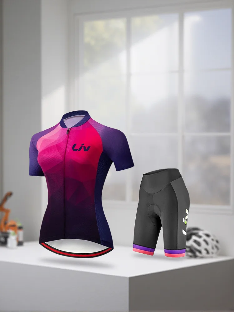 AliExpress NONE LIV women's cycling clothing summer cycling jersey short sleeved quick drying sportswear cycling bib  outdoor cycling suit set