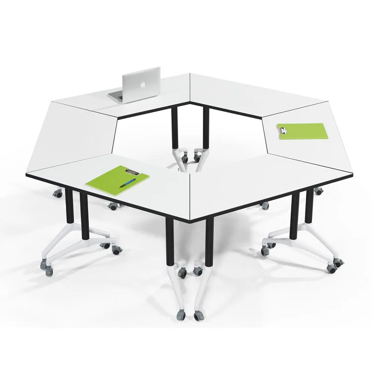 Trapezoidal training desk combination, hexagonal splicing table