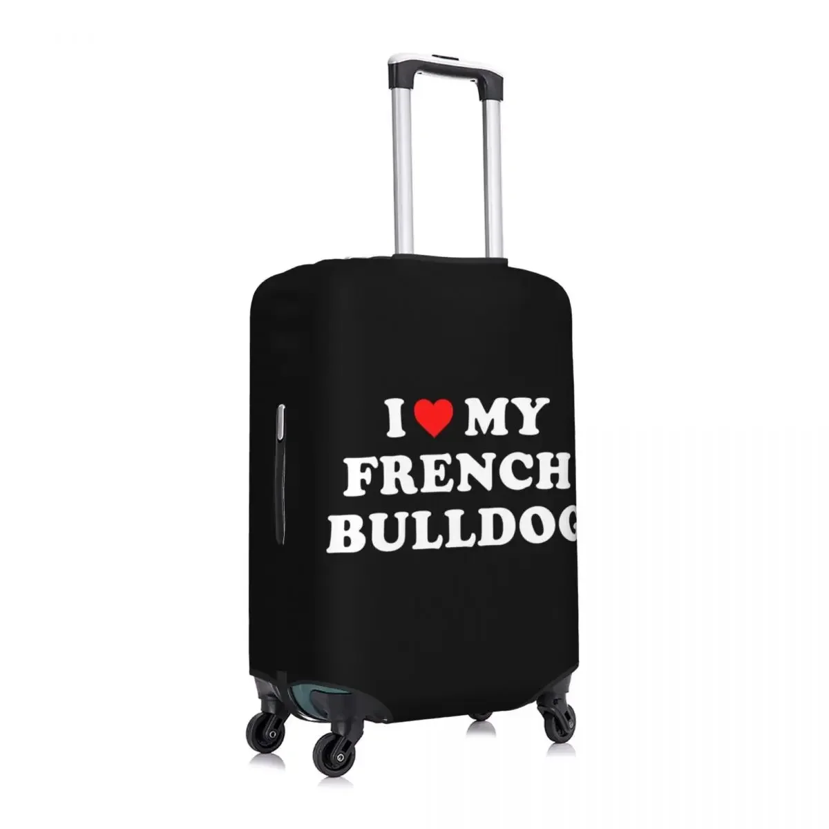 Custom I Love My French Bulldog Suitcase Cover Washable Luggage Covers Protector for 18-32 inch