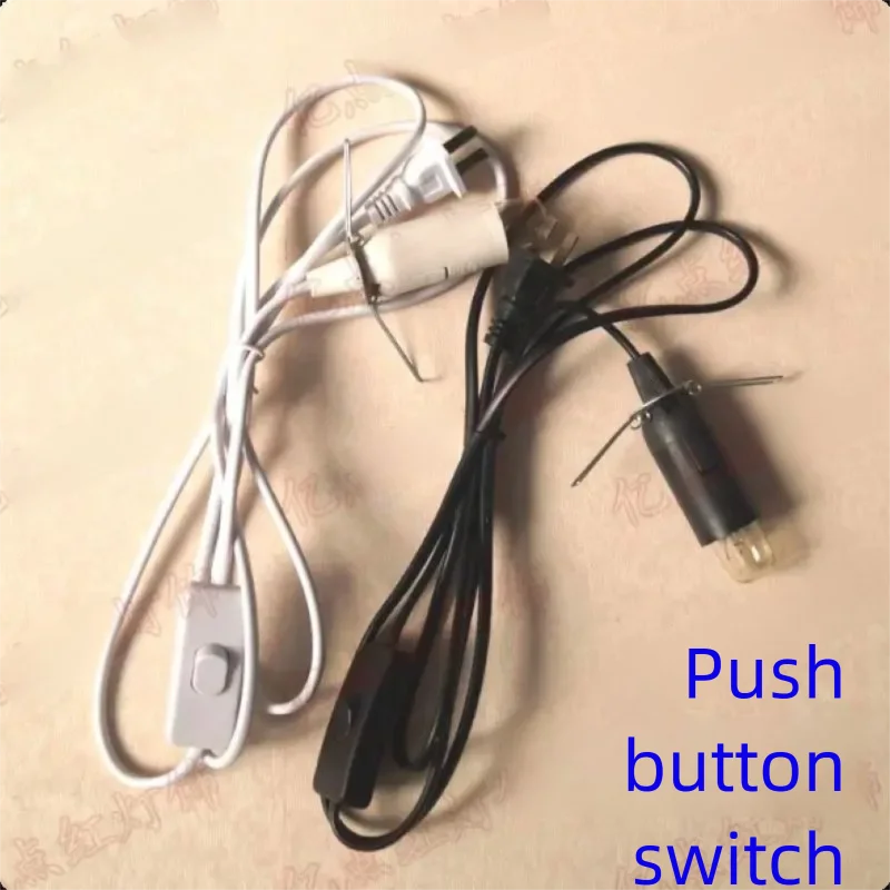 DIY Crystal Salt Lamp Cord Desk Lamp Dimmer Switch Copper Cable AC220V 15W E14 Bulb Base Salt Dimmable Plug in Lamp with Circlip