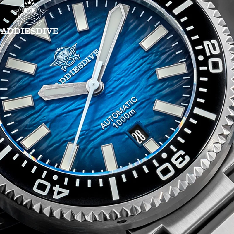 

ADDIESDIVE New Automatic Watch Men 8215 Movement Sapphire Ceramic Bezel 46mm Waterproof Wristwatch Luminous 1000m Diving Watches