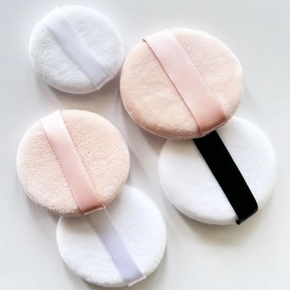 5PCS Soft Crystal Velvet Round Plush Powder Sponge Multi-size Loose Powder Cosmetic Puff Washable Beauty Makeup Tools