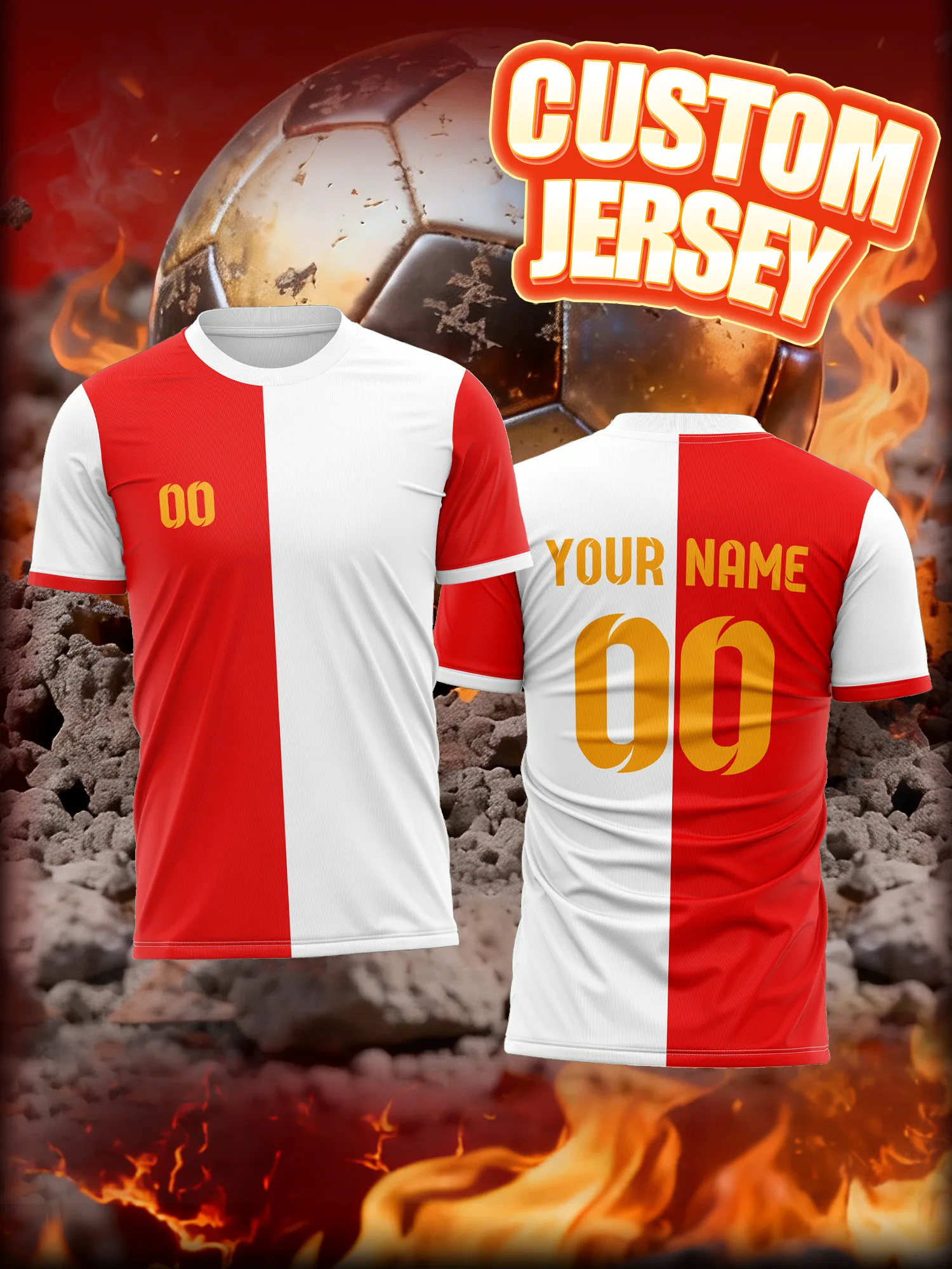 

Custom Image Number Name Soccer Jersey, Outdoor Pitch Shirt, Wind-Resistant Training Soccer Gear