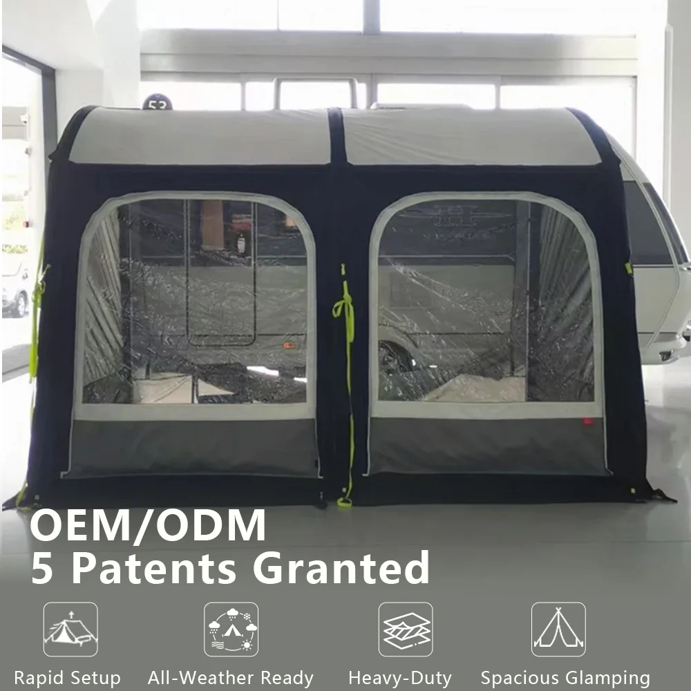 

Recreational Vehicle Tent Custom Low Moq Waterproof Family Inflatable Air RV Tent Caravan Awning Tent With Air Poles