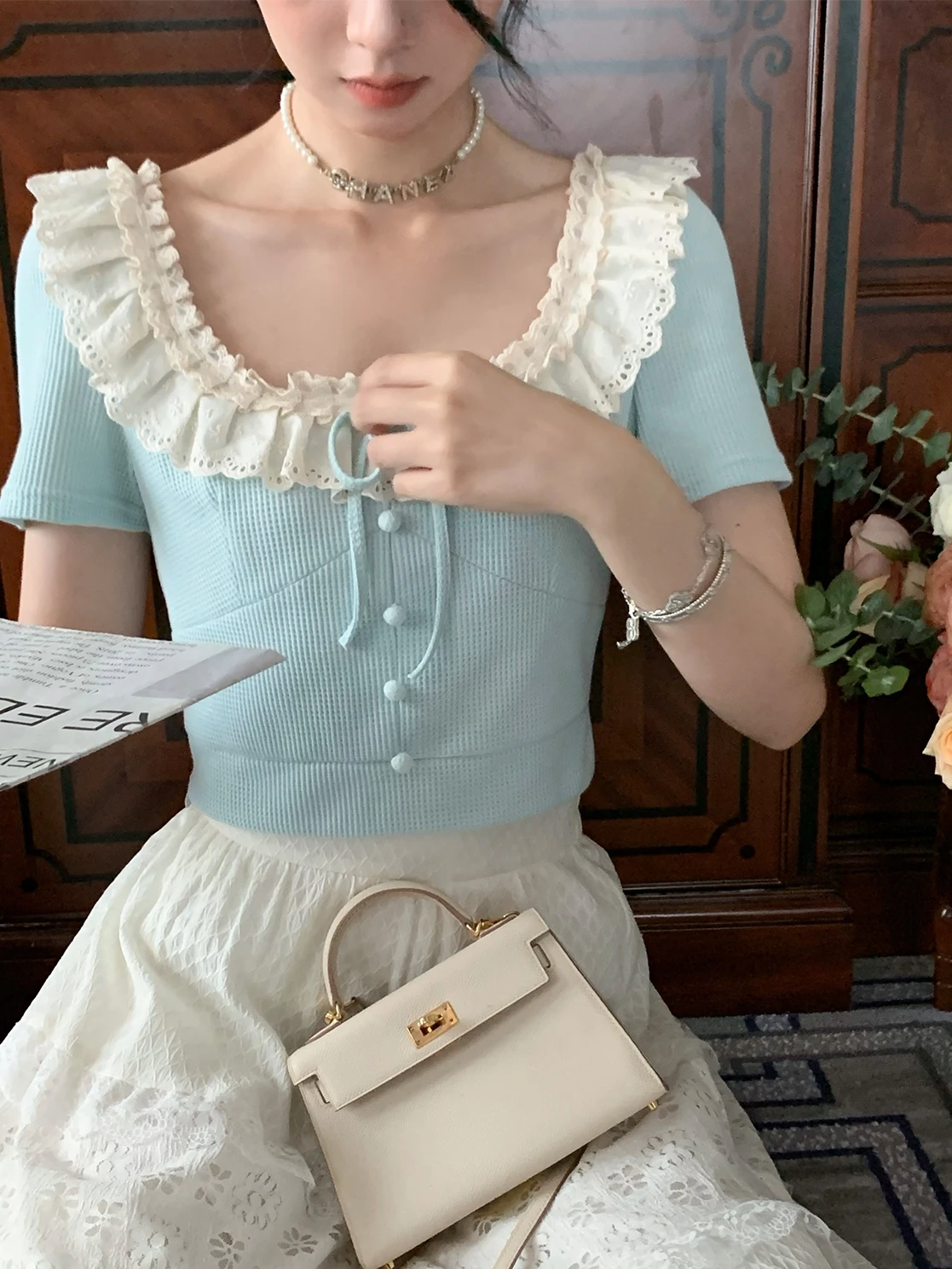 

Slim Fit Summer T-irt Women's Holland Collar Firework Print Commute Sle Zipper Closure Regular Sve Length Pure Color