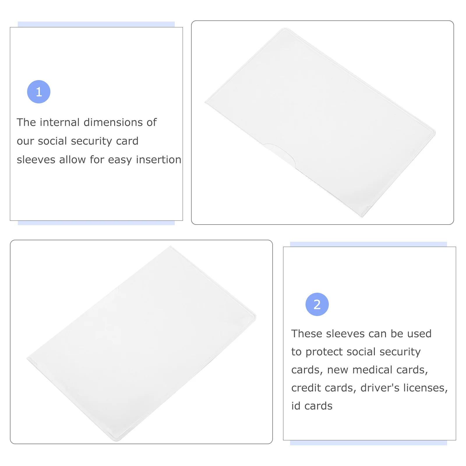 20 قطعة من حاملي بطاقات PVC الشفافة لبطاقات الأمان الاجتماعية للأعمال الائتمانية، شفافة عالية، سهلة الإدخال #4