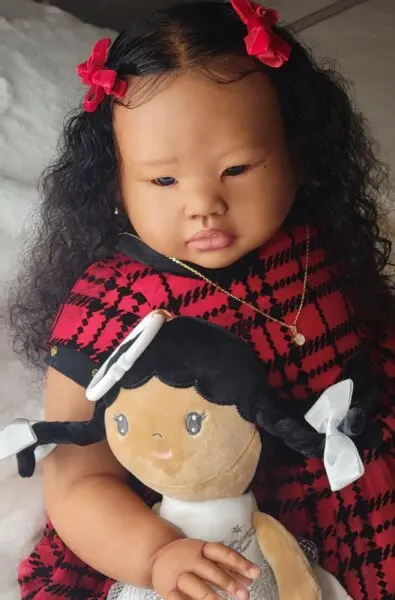 FBBD Custom Made By shanshan 30inch Reborn Baby Doll Amaya with curly hair Dark Skin Already Finished Doll Huge Girl