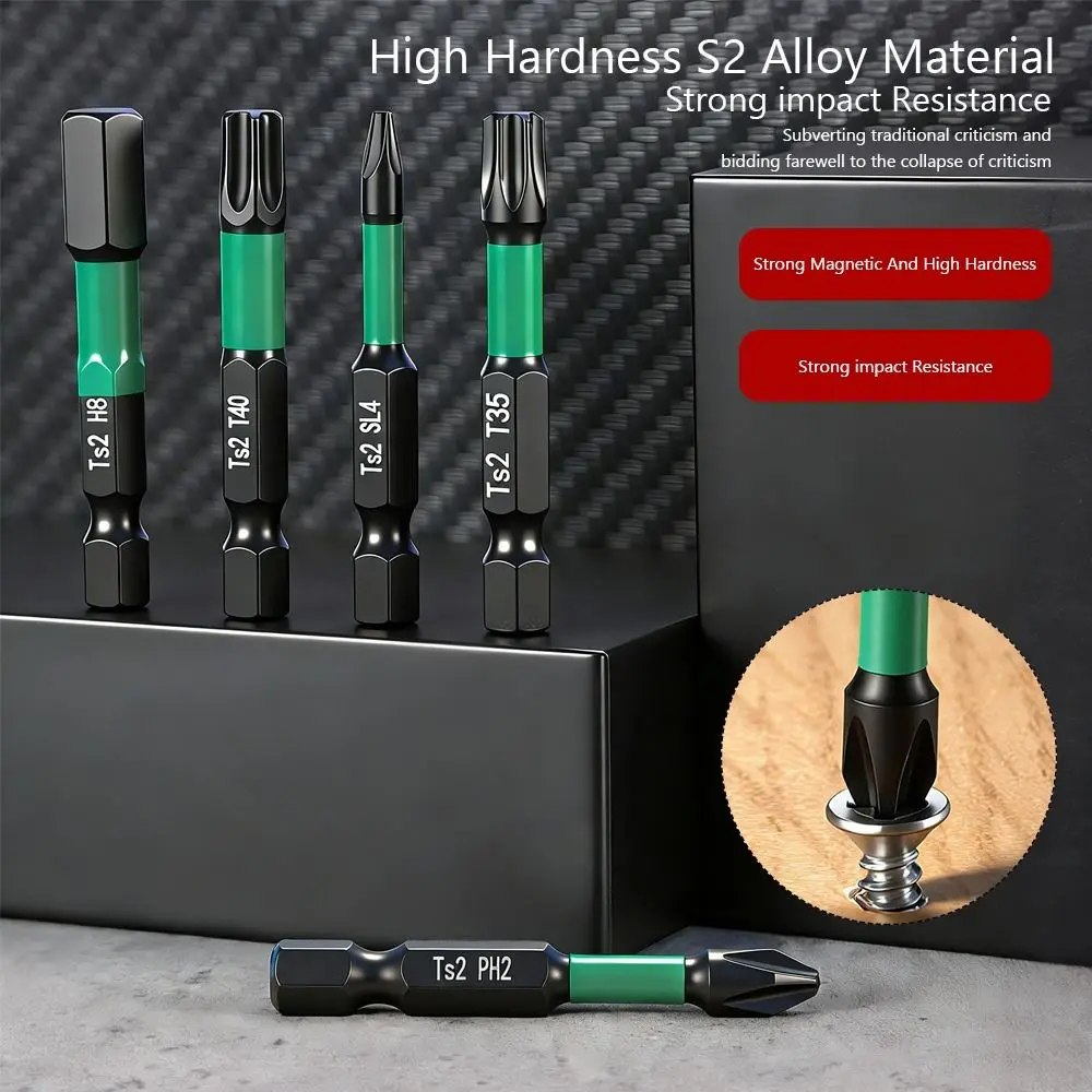 10PCS Tool Kit S2 Alloy Impact Bit High Hardness Magnetic Hex Bit Impact Ready Screwdriver Bit Furniture