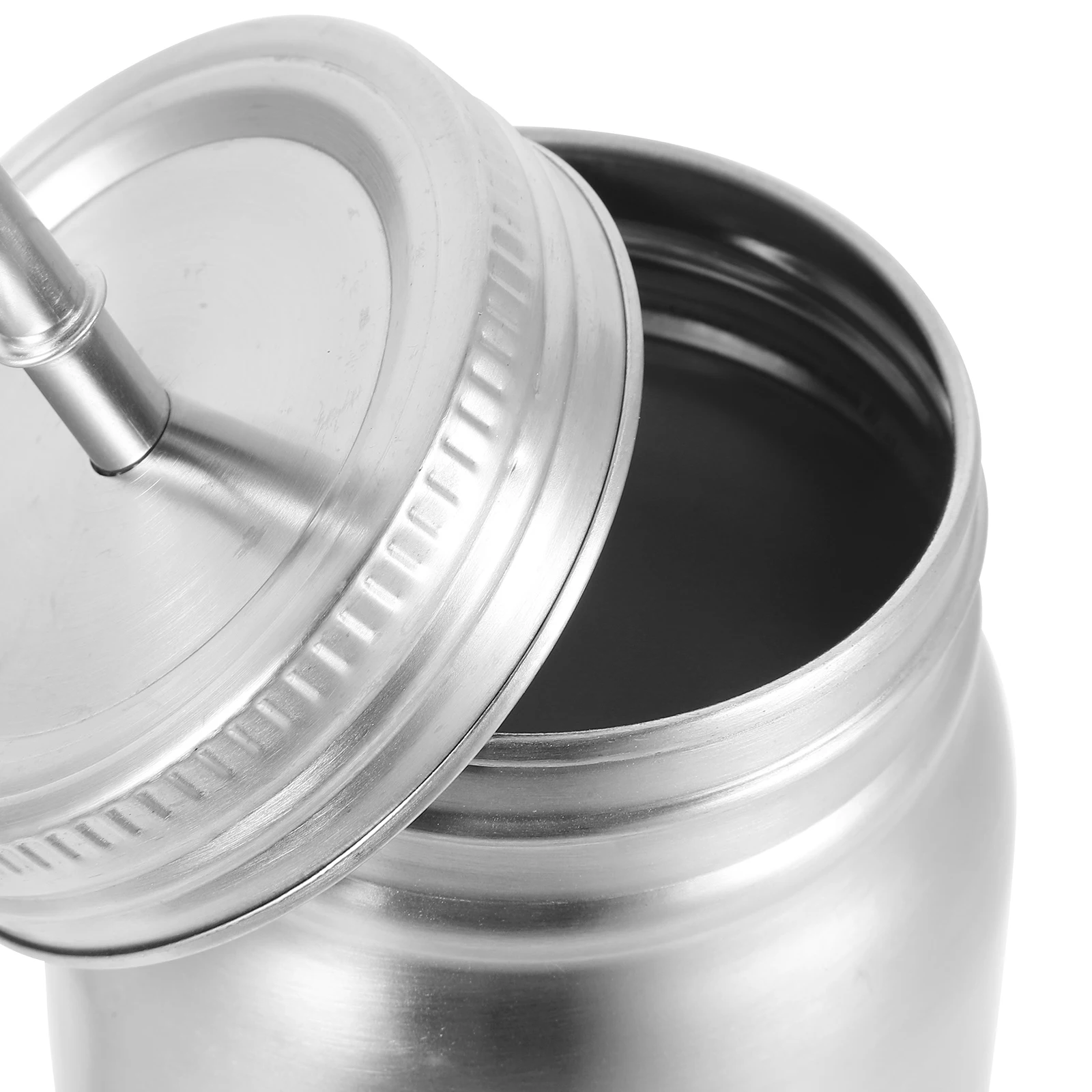 

Stainless Steel Mason Cup Tumbler Cold Drink Travel Mug Lid Straw 16oz Portable Reusable Metal Jars Mugs Kitchen