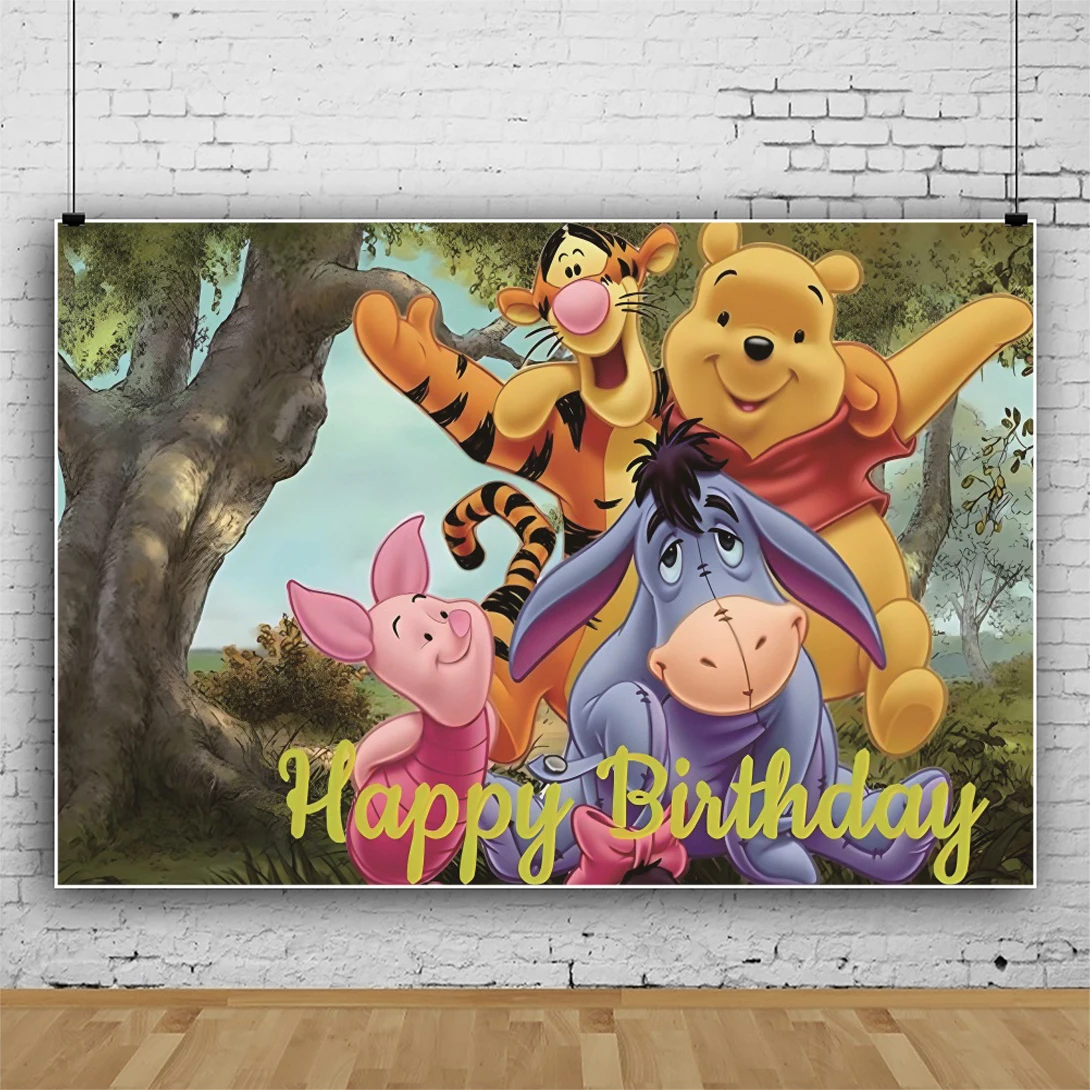 Winnie The Pooh Bear Baby Shower Photo Backdrop Background Photography Birthday Party Decor Props Supplies Photographic Studio