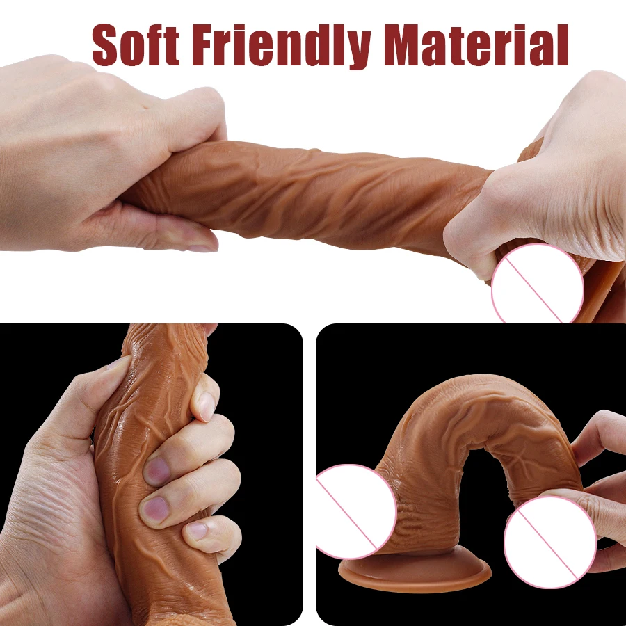 Gelugee Realistic Silicone Dildo Huge Sucker Soft Dildos for Women Masturbator Female Vagina Massage Anal Plug Sex Product 18+