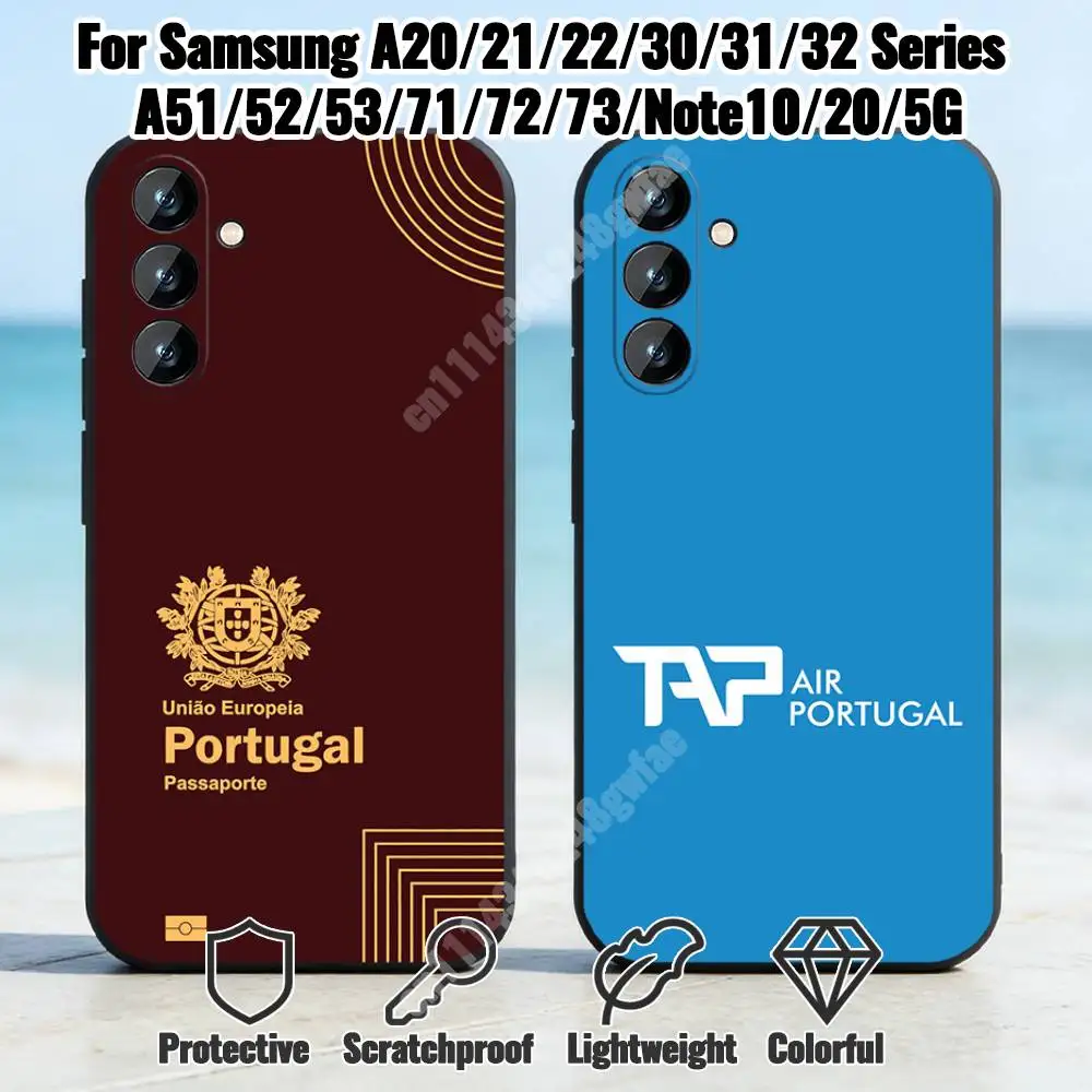 Portugal Travel T-Tap S-Sata Aviation Phone Case for Samsung Galaxy A10 11 12 20 21 22 S E A30 31 32 A40 41 42 TPU Cover