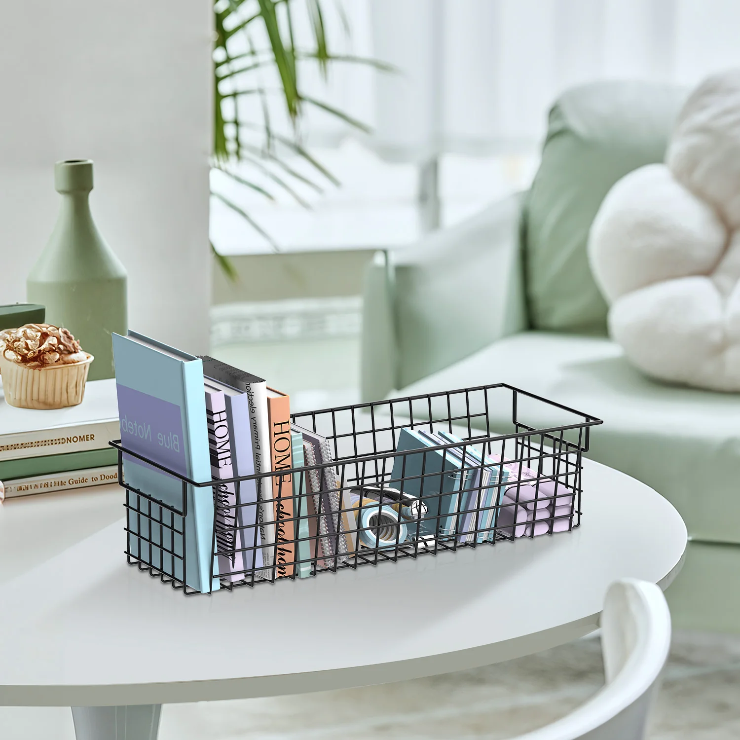 Large Stackable Wire Baskets，desktop Organizers; Wire Storage Baskets; Can Be Used To Store Files, Tapes, Sticky Notes