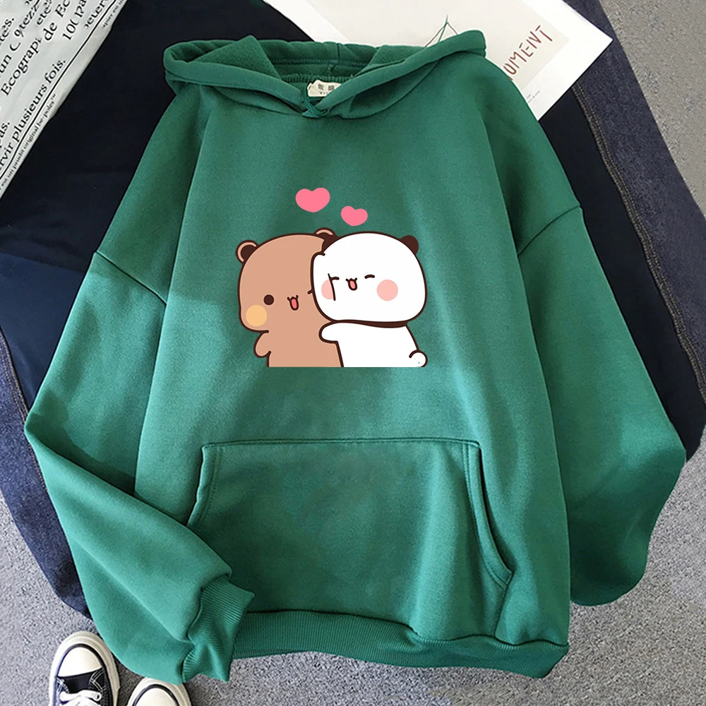 Cartoon Panda Bear Bubu and Dudu Hoodie Women/Men Tops Kawaii Printed Harajuku Ullzang Sweatshirt O-Neck Female Harajuku Unisex