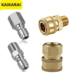 Pressure Washer Adapter 3/8 Inch Male and Female Quick Connect Kit Hose Connector Internal External Thread Wash Fittings