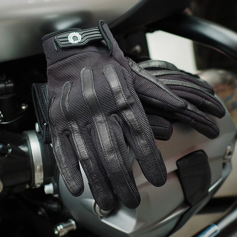 Uglybros Summer Motorcycle Riding Gloves Retro Locomotive Hard Shell Touchscreen Anti-drop Gloves Polyester, Sheepskin Material