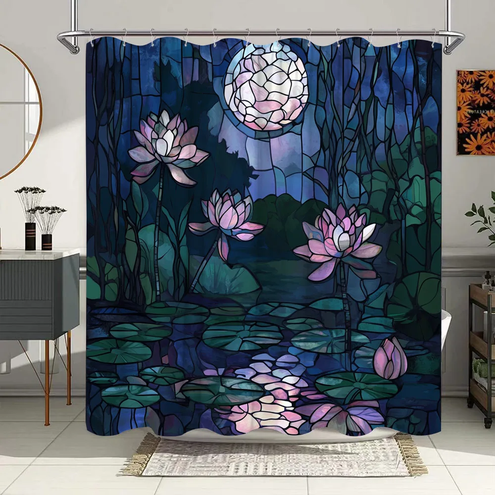 

Bohemian Black & White Tassel Shower Curtain 72x72 Polyester Washable with Grommets Boho Bathroom Decor