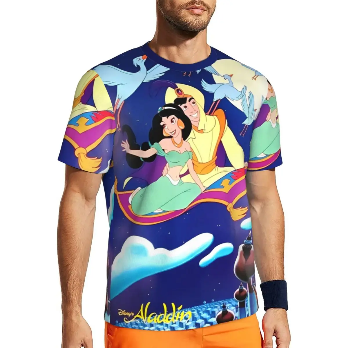 

Aladdin Jasmine Cartoon T-Shirt Novelty Sportswear T-Shirts Short Sleeves Quick-drying Tops Summer Aesthetic Oversized Top Tees