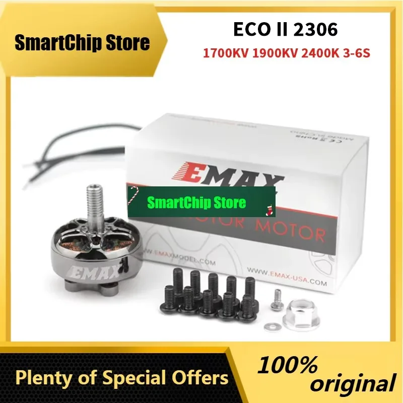 SmCpEMAX ECO II Series ECOII 2306 Brushless Motor 1700KV/1900KV/2400KV 3~6S For RC FPV Drone Racing Quadcopter Spare Parts