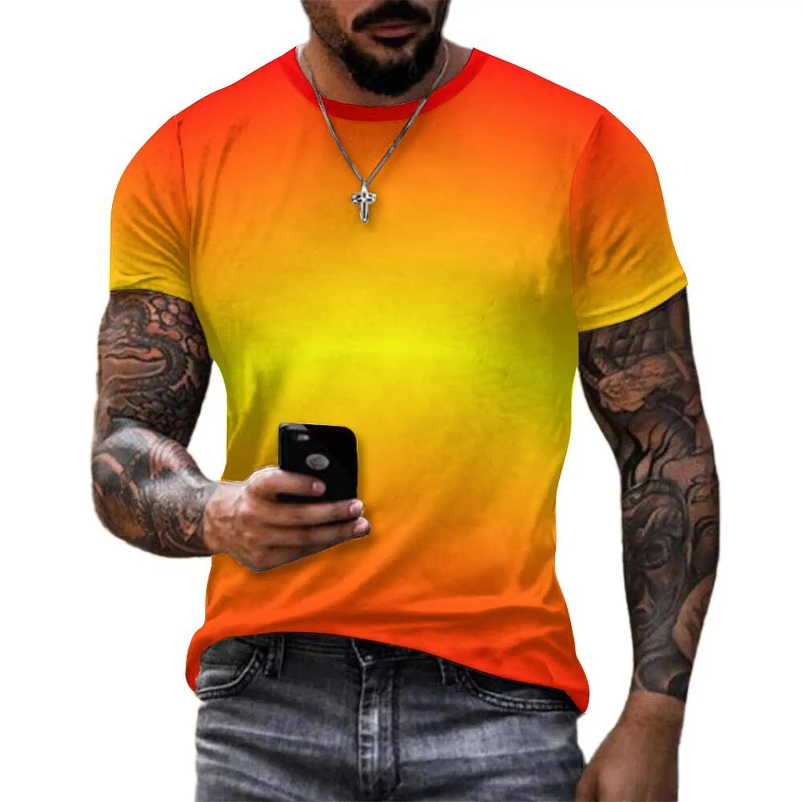 Original T-Shirt Beautiful Summer Sunset T-Shirts Abstract Art Casual Hip Hop Tee Shirt For Men Short Sleeve Oversized Tops