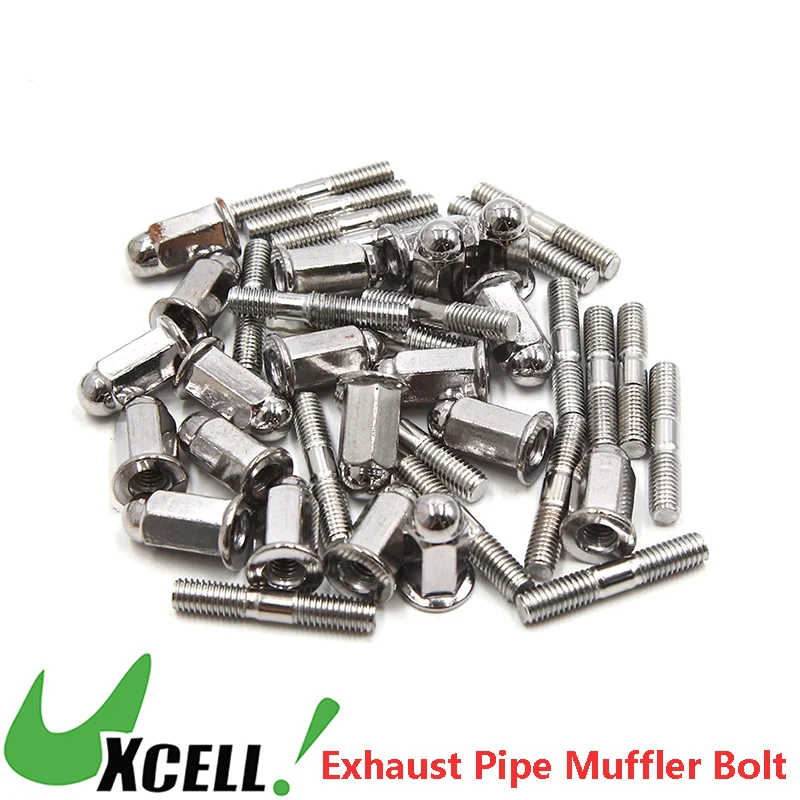 UXCELL 20pcs 6mm Thread Dia Motorcycle Exhaust Pipe Muffler Screw Bolt Nut for CG125 Vehicle Metal Replacement Parts