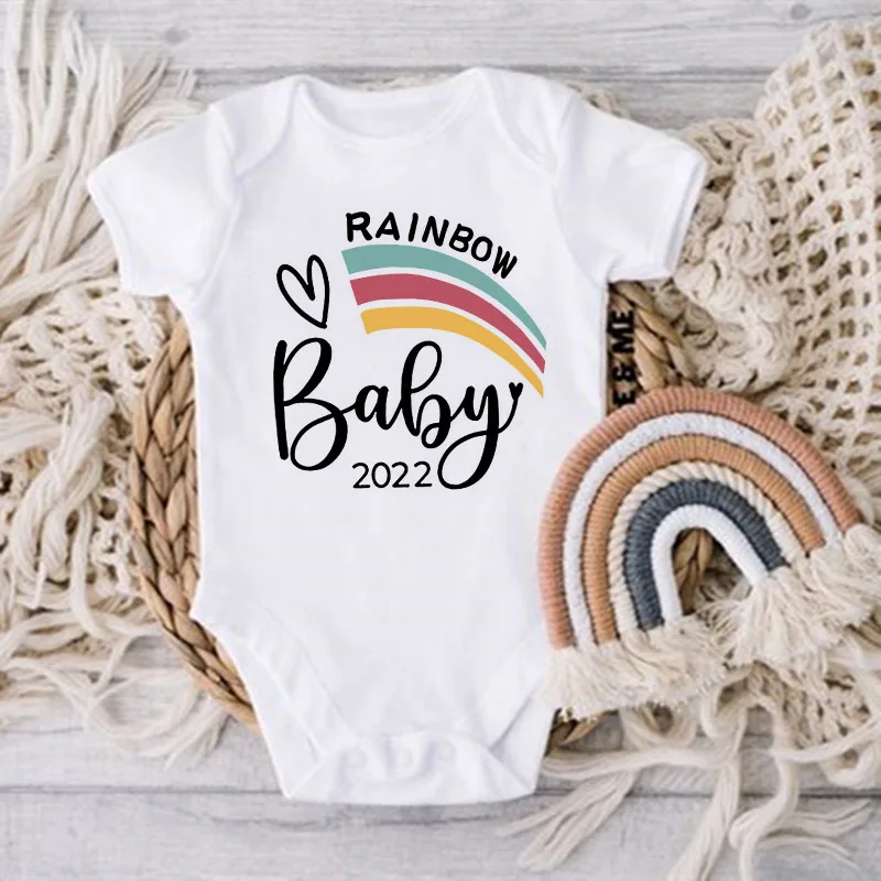 Rainbow Baby Print Newborn Clothes Baby Summer Rompers Infant Body Short Sleeve Baby Toddler Jumpsuit Baby Boy Girl Shower Gifts