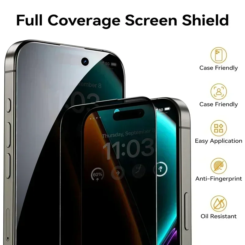 OPPO A77s A78 A74 A79 A80 A98 A60 4G 5G용 프라이버시 방지 강화유리 필름 3매, 스파이 방지, 먼지 제거 키트 포함