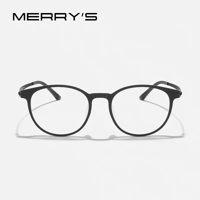 MERRYS DESIGN Retro Oval Glasses Frame For Men Women Pure Titanium Ultra-Light And Comfortable TR90 Optics Eyeglasses S2291