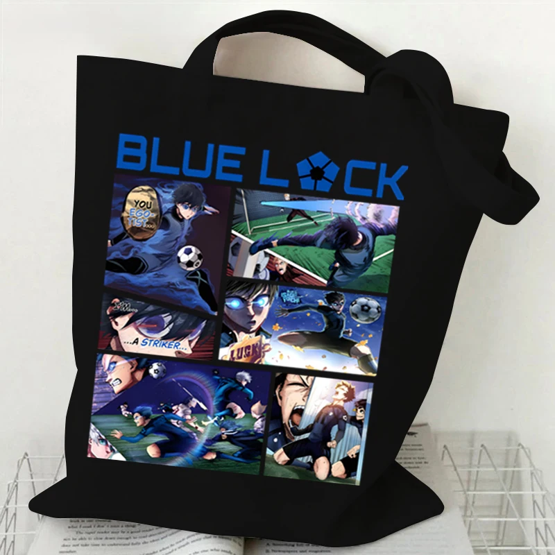 Hot Anime Blue Lock Shoulder Bag Isagi Yoichi BACHIRA MEGURU Canvas Tote Bags Teenager Large Capacity Fashion Women Men Handbags