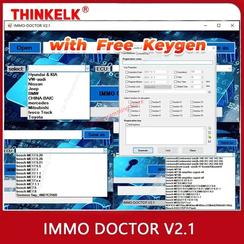 2026 hot IMMO DOCTOR V2.1 With Unlimited KEYGEN MULTI BRAND Immo Off Software ECU Chip Tuning for sim2k MT38 ME 17.9.2 MED17.9.8