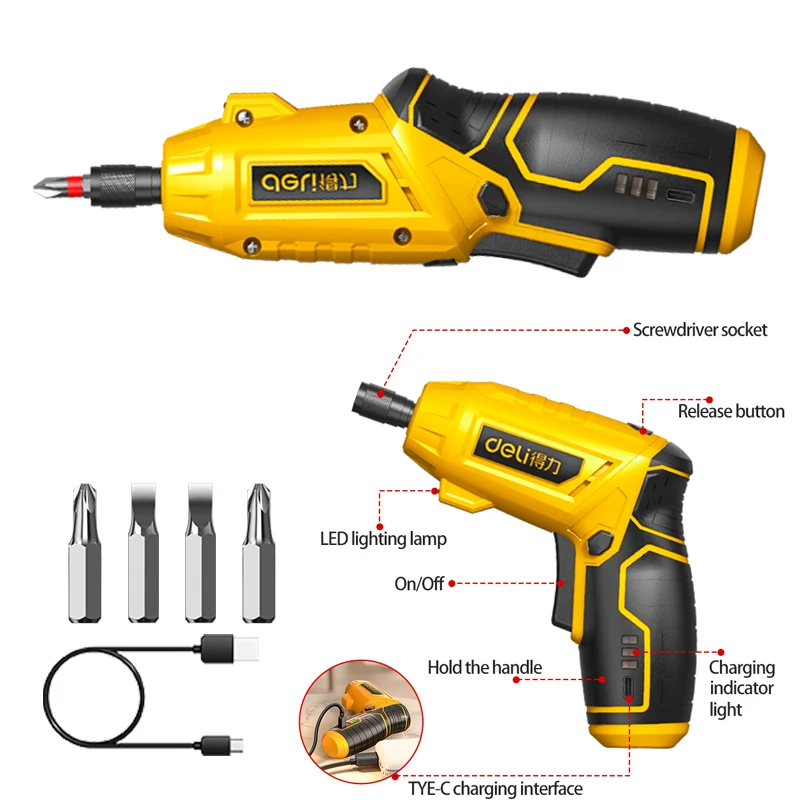 ديلي 30 قطعة 4 فولت مفك كهربائي لاسلكي مجموعة مع مفتاح الربط المقبس سائق كهربائي منزلي مفك عزم دوران عالي حفار كهربائي