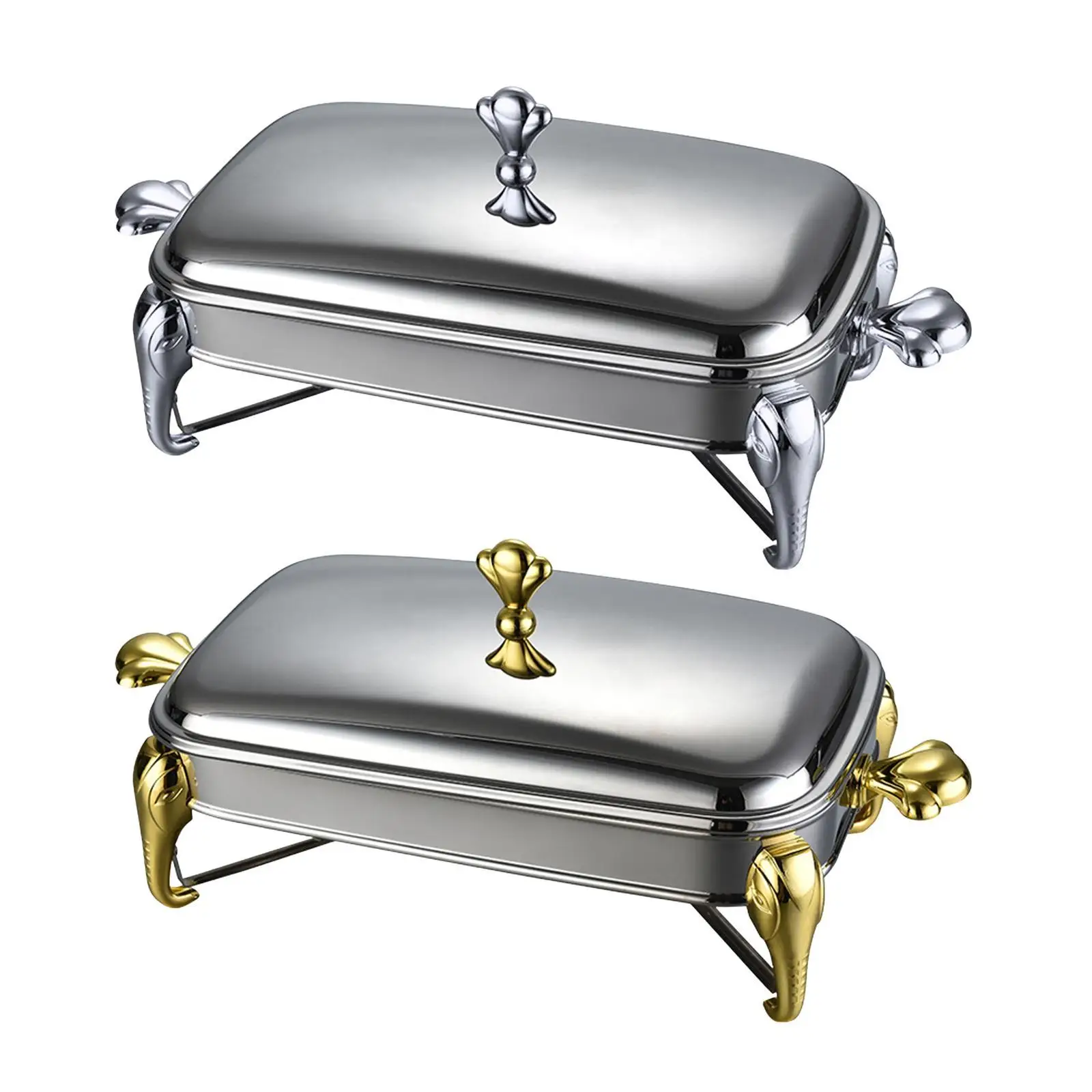 Chafing Dish Buffet Set Serving Dish 2.4L Stainless Steel Buffet Warmer Hot Pot Detachable with Lid Handle for Events Kitchen