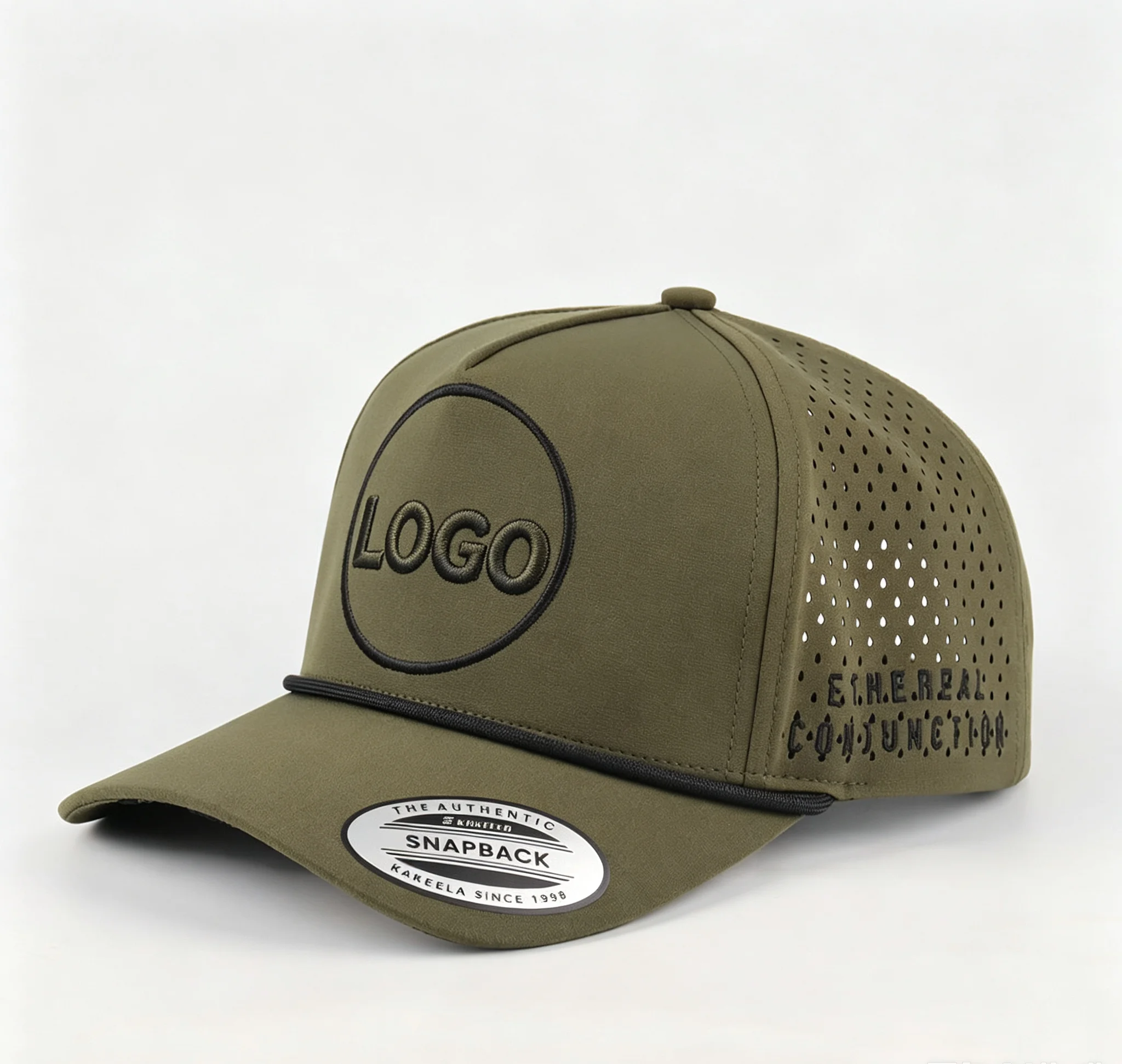 Premium 5-Panel Olive Green Golf Hats Unisex High-Performance Four-Season Embroidery Patch Logo Factory Direct Golf Caps