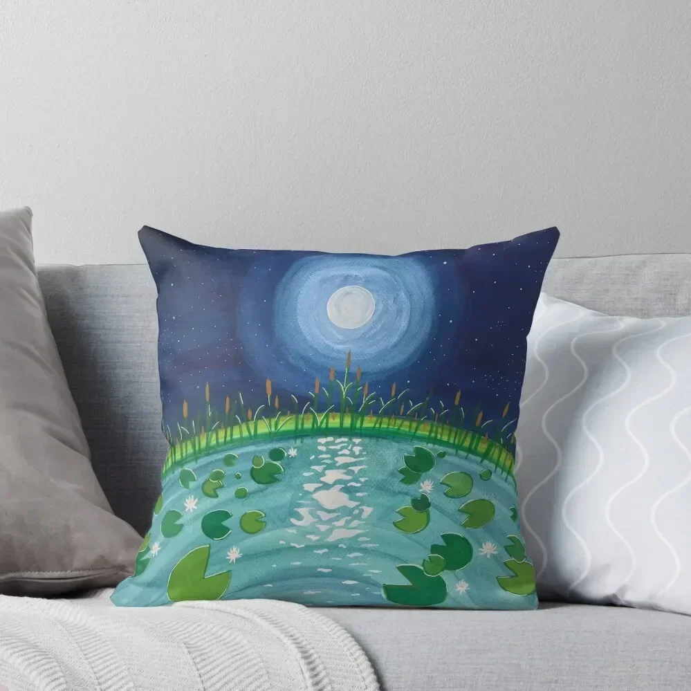 Lily Pad Moon Throw Pillow ornamental pillows for living room anime girl Pillow Covers Decorative Custom Cushion pillow