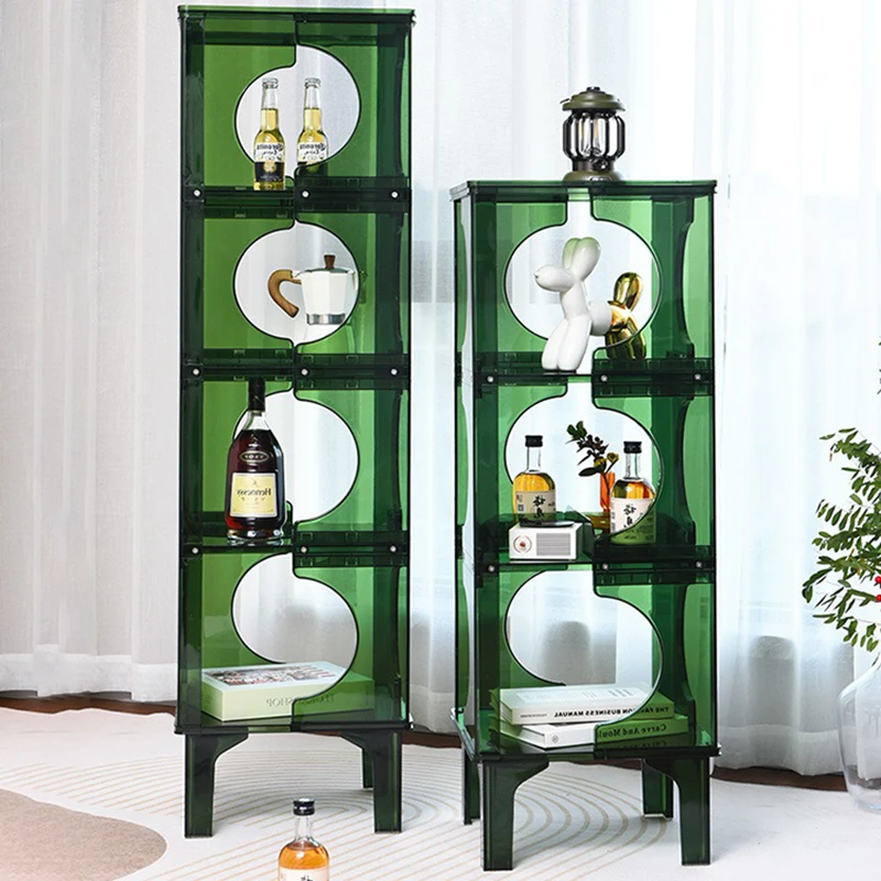 Nordic Storage Holders Decor Organization Floor Racks Transparent Acrylic Display Stand Living Room Storage Shelves Furniture