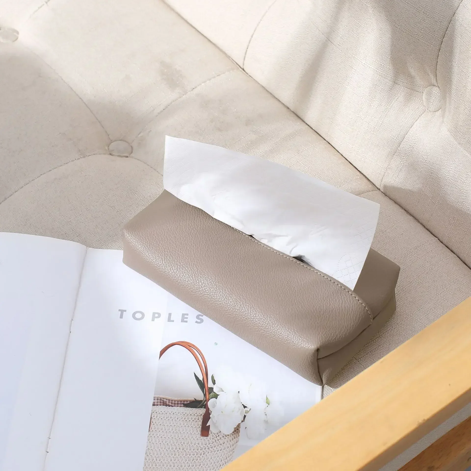 Tissue Box Light Luxury Living Room Creative Nordic ins Wind Rectangular Storage Car PU Leather Pumping Paper Box