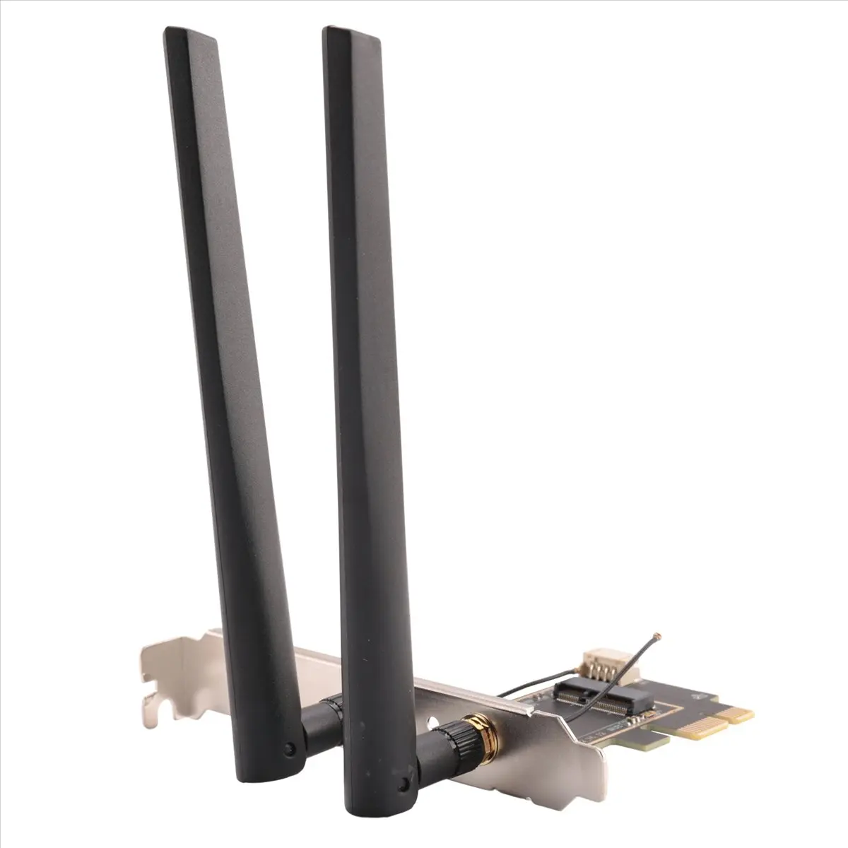#77Q (White & Black)NGFF M2 Wireless Card to PCI-E Pcie with 2 AC Antenna for Intel AX200,Consumer Electronics