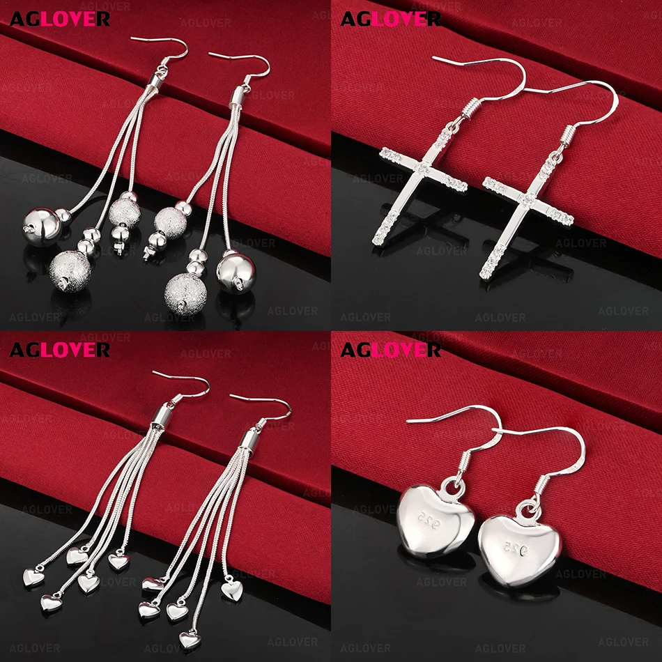 

AGLOVER стерлингового серебра 925 пробы с кисточкой, пять змеиных костей, серьги в форме персикового сердца, женские очаровательные модные вечерние праздничные подарочные ювелирные изделия