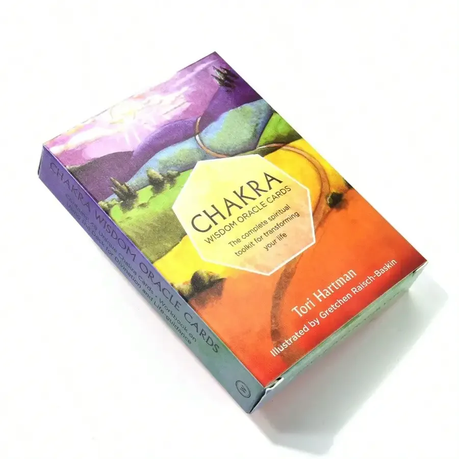 Baralho de cartas de tarô Oracle Chakra Wisdom Jogo de cartas de adivinhação misteriosa para festas e reuniões