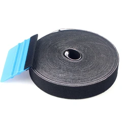 Escobilla de goma de fibra de vinilo para coche, herramienta de envoltura de tela de gamuza de repuesto, raspador de tinte de ventana, Protector de bordes, accesorio de coche, 5M por rollo