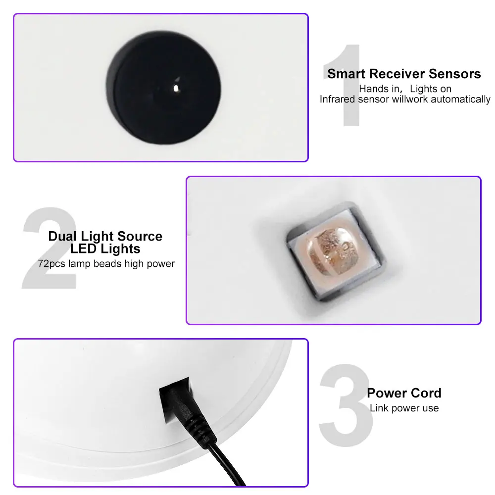 72 Uds UV/LED lámpara de Gel de curado rápido luz de fototerapia de uñas profesional para salón de manicura arte de Gel acrílico herramienta de secado rápido