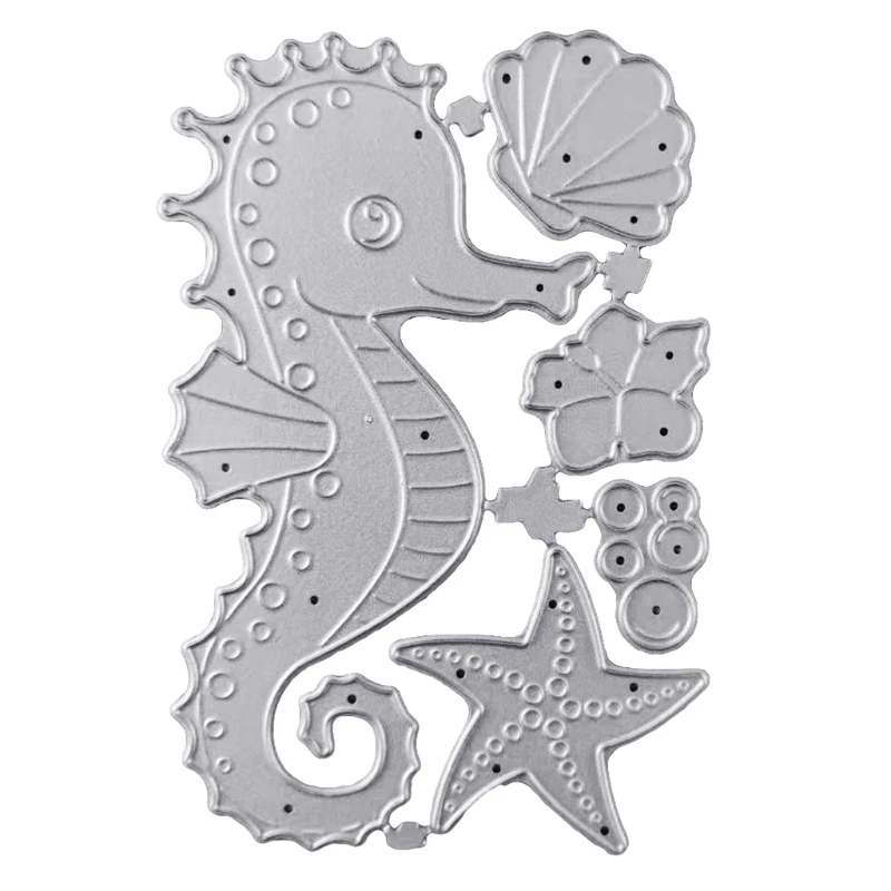 Seahorse for Shell Metal Cutting Dies Stencil DIY Scrapbooking Album Paper Card Template Mold Embossing Decor K92A