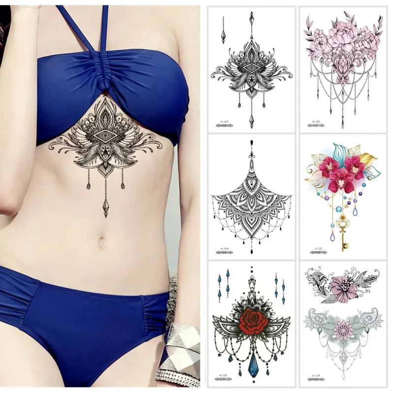 

Fashion Adult Temporary Tattoo Sticker Waterproof For Women Men Chest Back Tatto Body Art Makeup Disposable tatouage temporaire